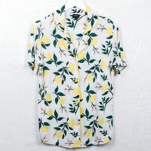 COSABELLA Floral Short Sleeve Pajama Top White‎ Yellow Sz L